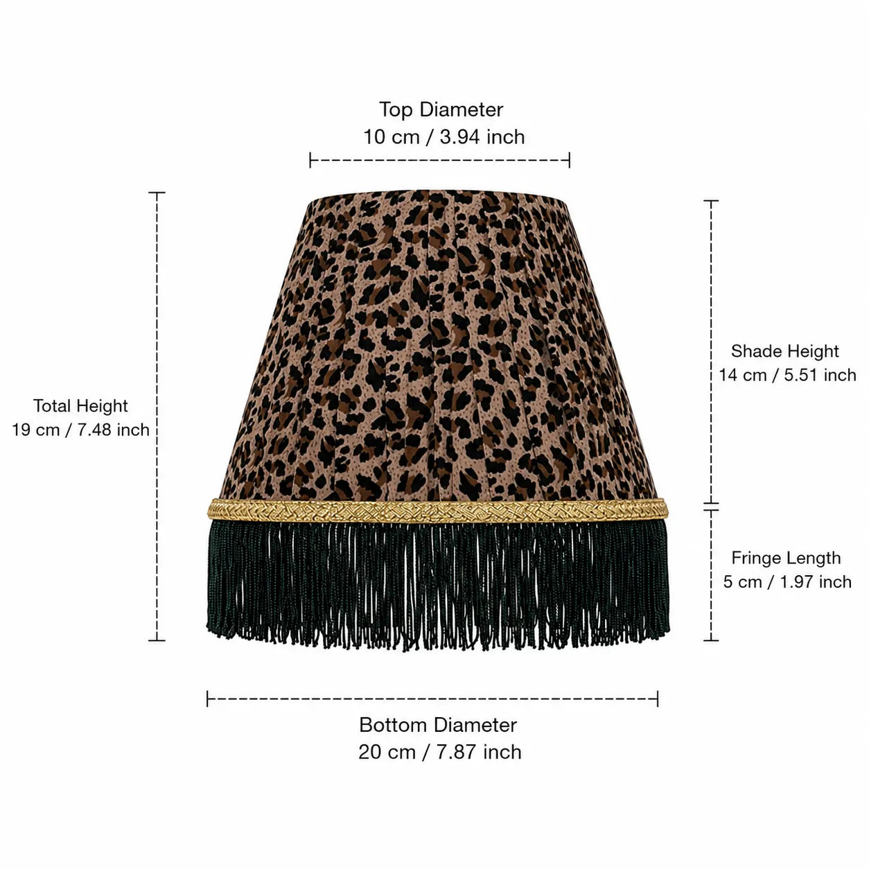 Stoff-Empire-Lampenschirm-DIY-Set | Tischlampenschirm mit Leopardenmuster und Quaste