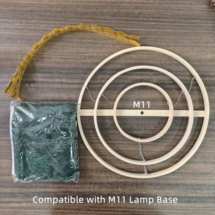 Abat-jour suspendu à franges rose et vert | Kit DIY pour suspension lumineuse style bohème