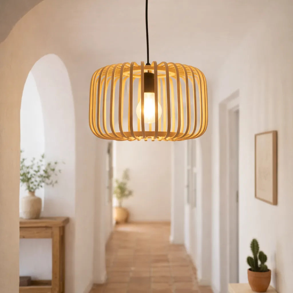 Abat-jour suspendu en bambou de style scandinave pour salle à manger - Kit de bricolage