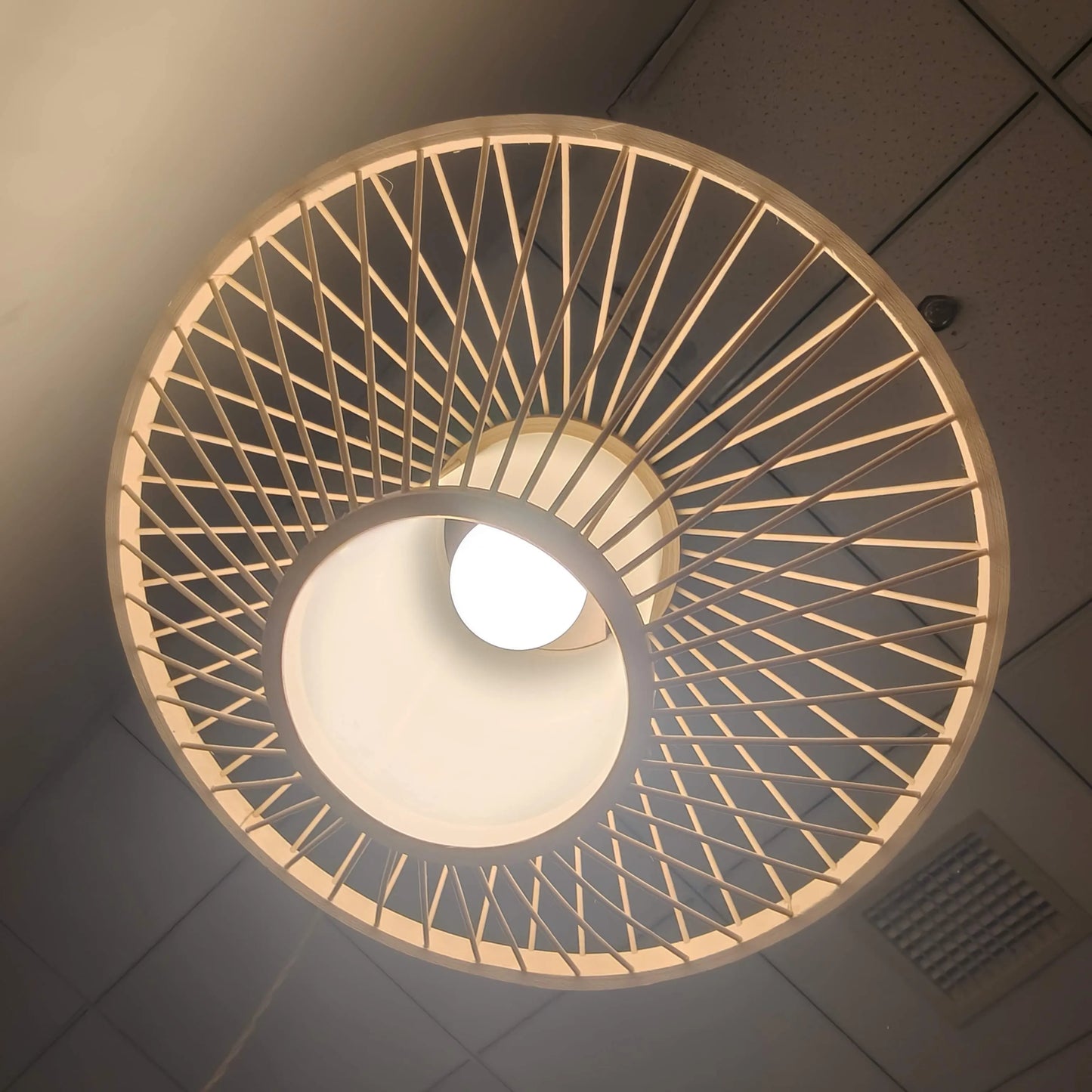 Japandi Disc Bamboo Pendant Light Shade | Minimalist Design – M11/E26/E27