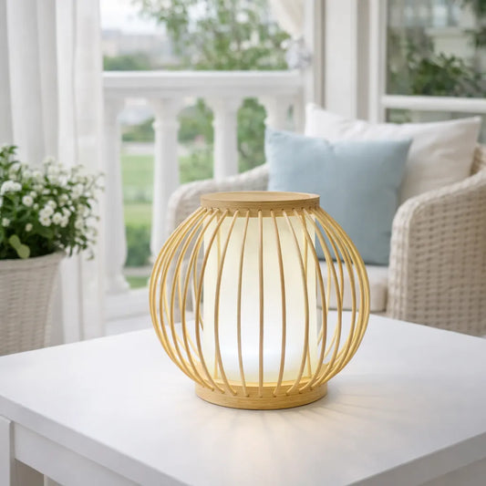 Japandi Small Lantern Bamboo Pendant Light Shade for Bedside | Minimalist Design – M11