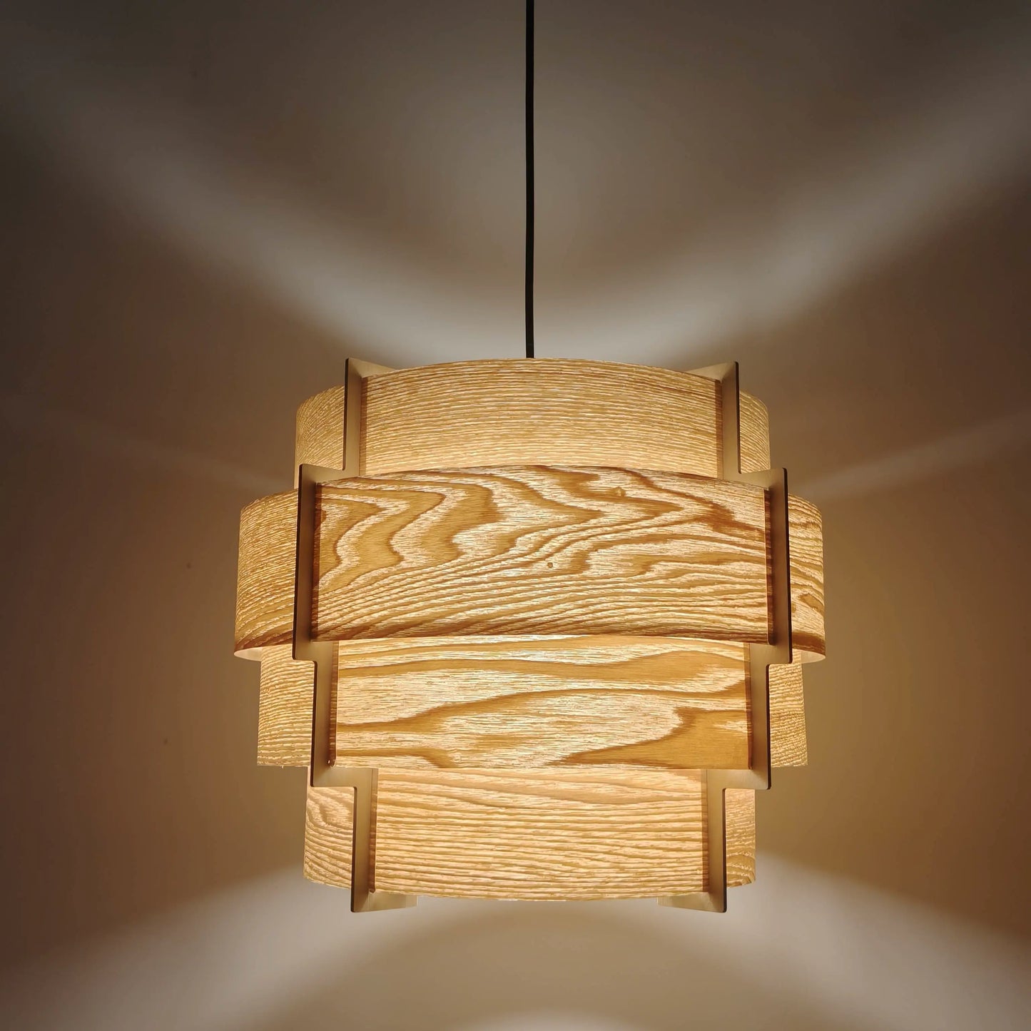 Luminaires suspendus en bois à faire soi-même, fabriqués à partir de tambours - 38 x 28 cm - Style japonais - 2025