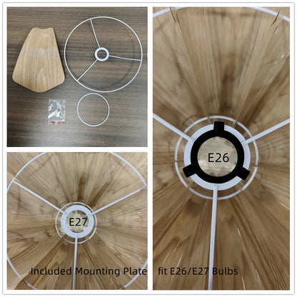 Abat-jours scandinaves en bois de coquille Saint-Jacques pour lampes de table et de sol | Kits de fabrication d'abat-jours DIY