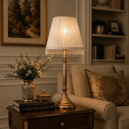 Fabric Empire Lampshade with Pearl Fringe | DIY French Table Lamp Shade Kit