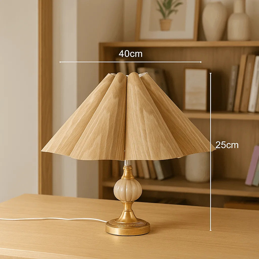 Nordic Scallop Wooden Lampshade for Table & Floor Lamps – E27/E26