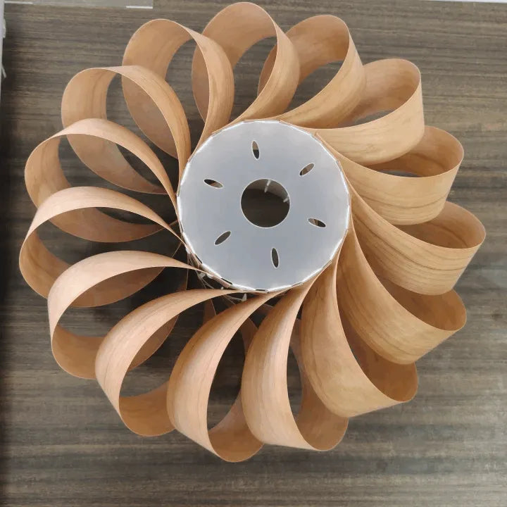 Nordic Wood Pendant Light Shade for Living Room | Natural Wooden Lampshade – E27/E26