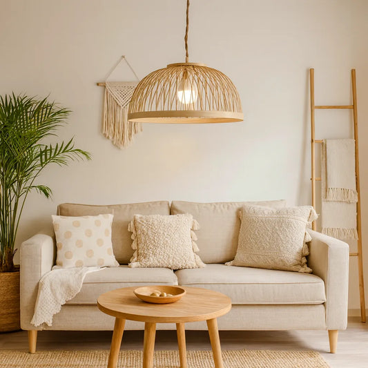 Minimalistische nordische Kuppel-Bambus-Pendelleuchte DIY-Set für Esszimmer – E27/E26/E10/M11