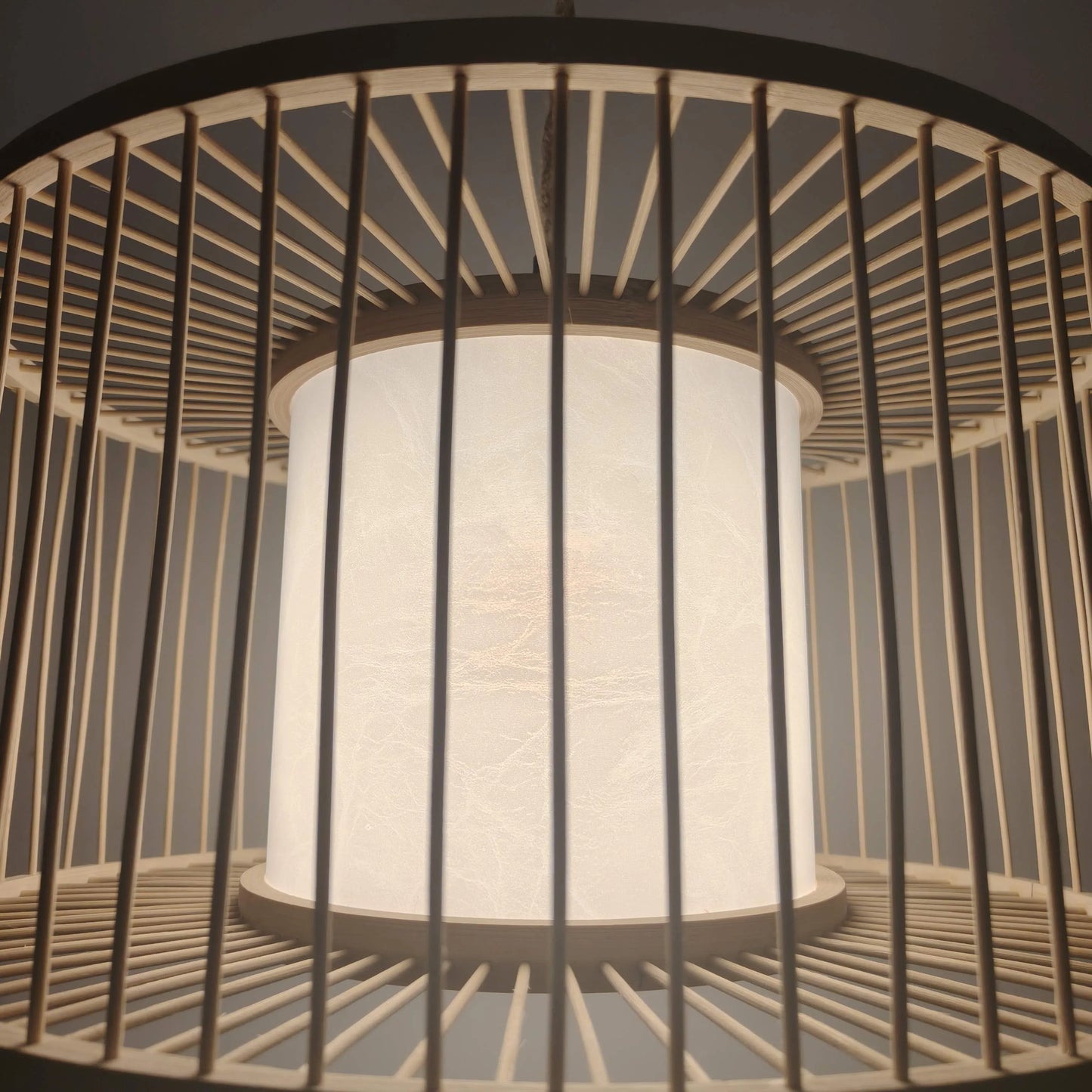 Japandi Drum Bamboo Pendant Light for Living Room & Bedroom - M11/E27/E26