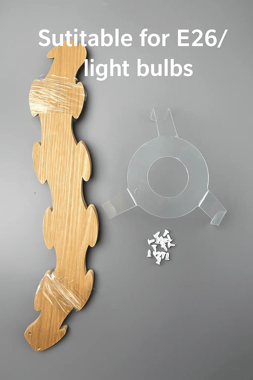 Nordic Egg-Shaped Wooden Pendant Light Shade for Kitchen Island & Bedside  – E27/E26