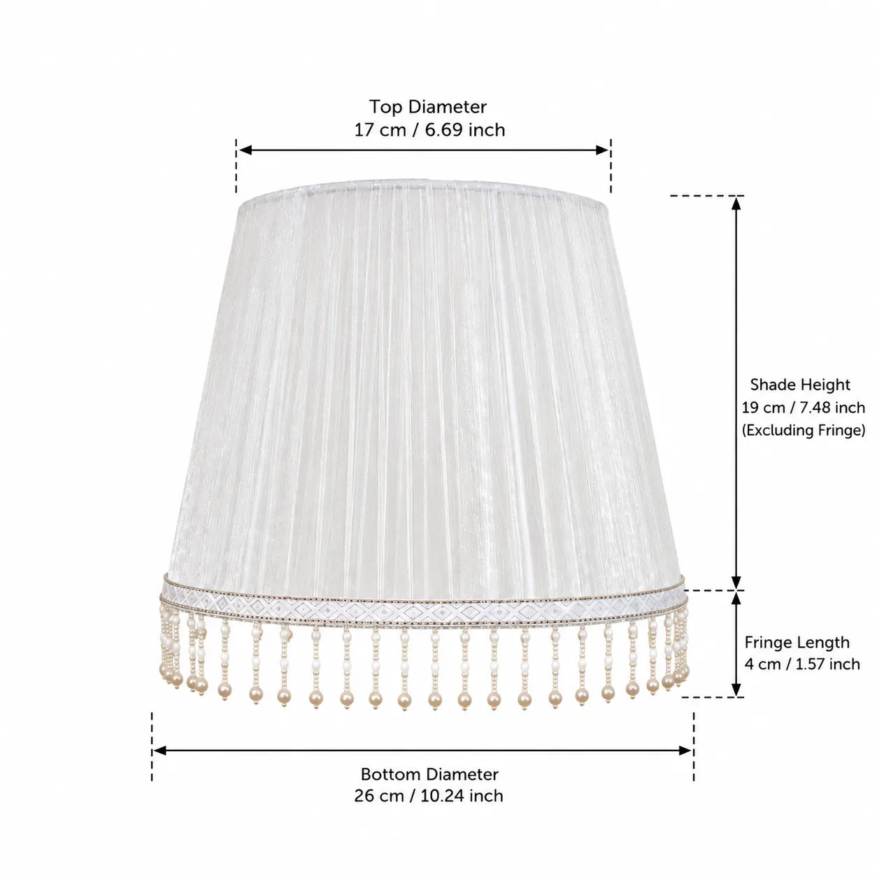 Fabric Empire Lampshade with Pearl Fringe | DIY French Table Lamp Shade Kit