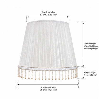 Fabric Empire Lampshade with Pearl Fringe | DIY French Table Lamp Shade Kit