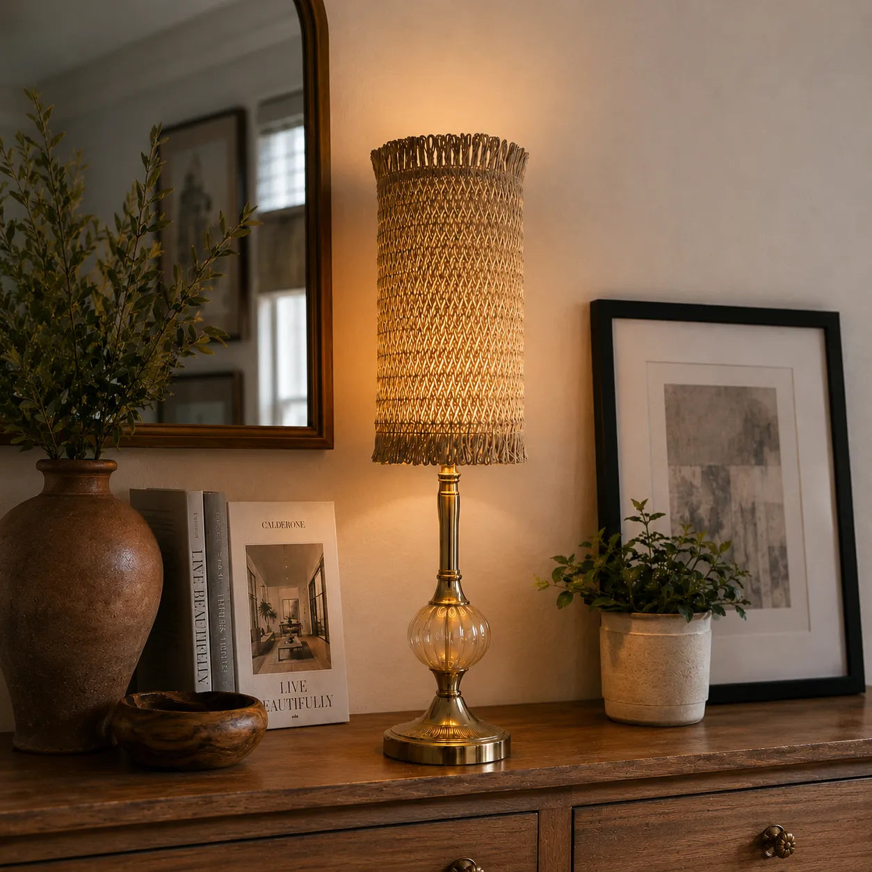 Rustic Woven Lampshade Kit | Handmade Table Lamp Shade