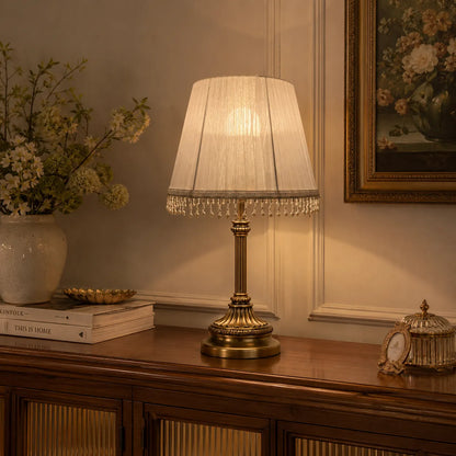 Fabric Empire Lampshade with Pearl Fringe | DIY French Table Lamp Shade Kit