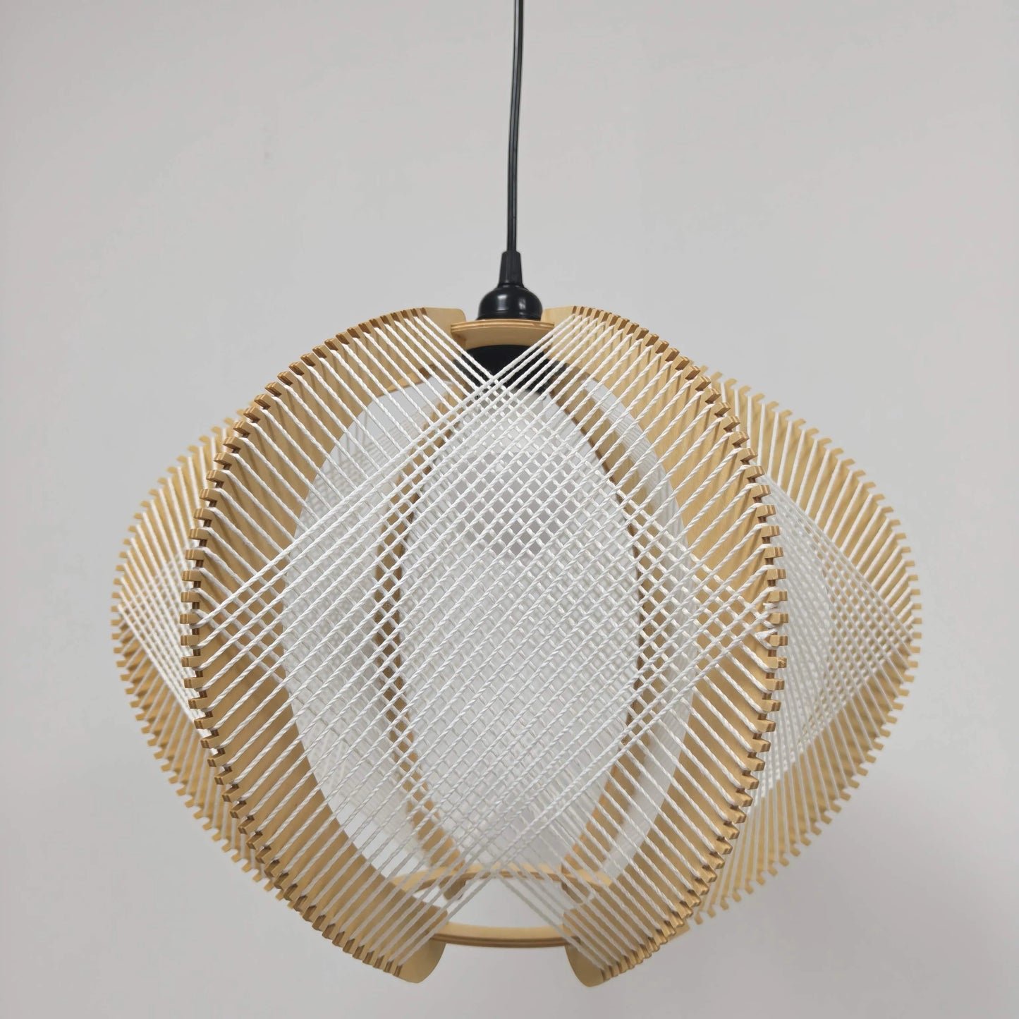 Nordic Wooden Rope Pendant Light Shade for Living Room & Dining Room – E26/E27
