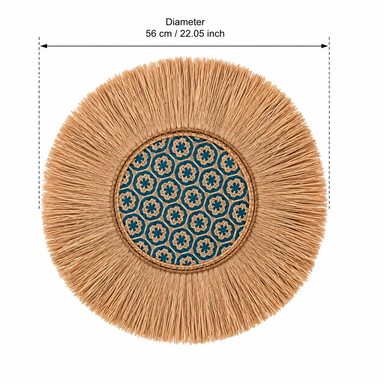 Boho Gewebte Wanddekoration – Handgefertigter Raffia-Wandbehang für das Wohnzimmer