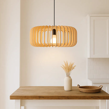 Kit de Suspension Scandinave en Bois à Lattes à Fabriquer Soi-même | Minimaliste – E26/E27/E10/M11