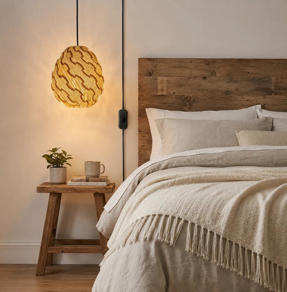 Nordic Egg-Shaped Wooden Pendant Light Shade for Kitchen Island | DIY Lampshade Kit