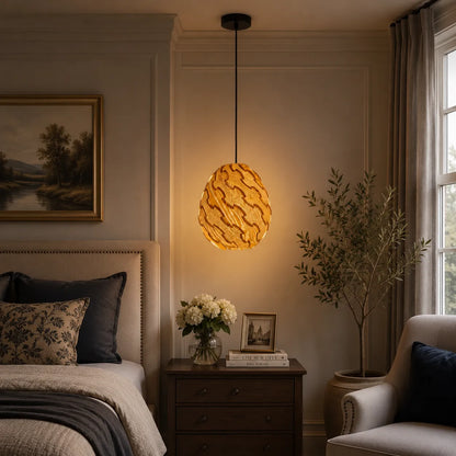 Nordic Egg-Shaped Wooden Pendant Light Shade for Kitchen Island | DIY Lampshade Kit