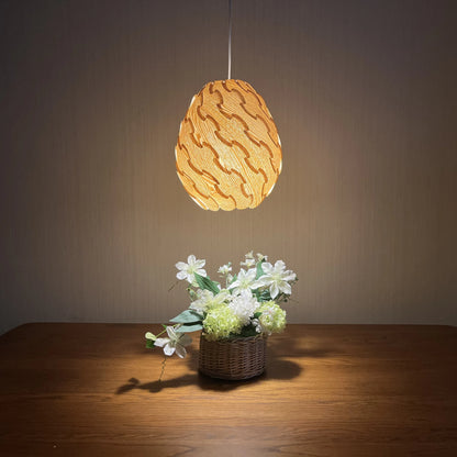 Nordic Egg-Shaped Wooden Pendant Light Shade for Kitchen Island | DIY Lampshade Kit