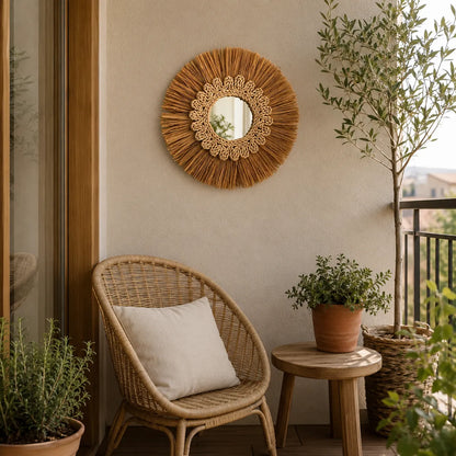 Large Rustic Wall Decor for Living Room | Farmhouse Mirror Wall Art