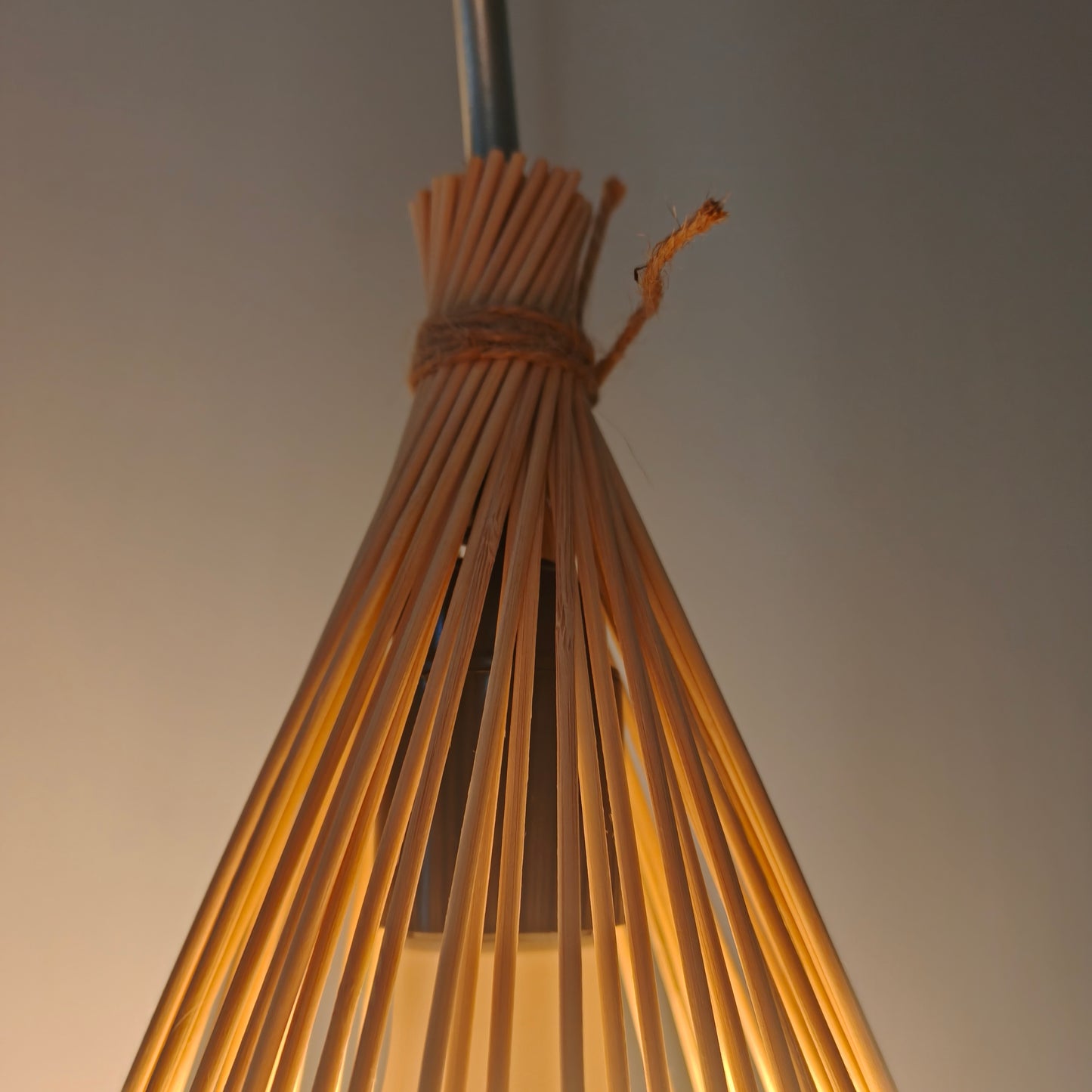Nordic Conical Bamboo Pendant Light Shade for Kitchen Island - E26,E27,M11