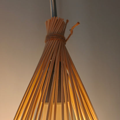 Abat-jour suspendu conique en bambou style nordique pour îlot de cuisine - Kit de bricolage - M11/E10