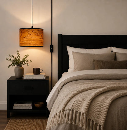 Vintage Drum Pendant Light Shade | Wooden Lampshade Kits for Floor Lamps & Bedrooms