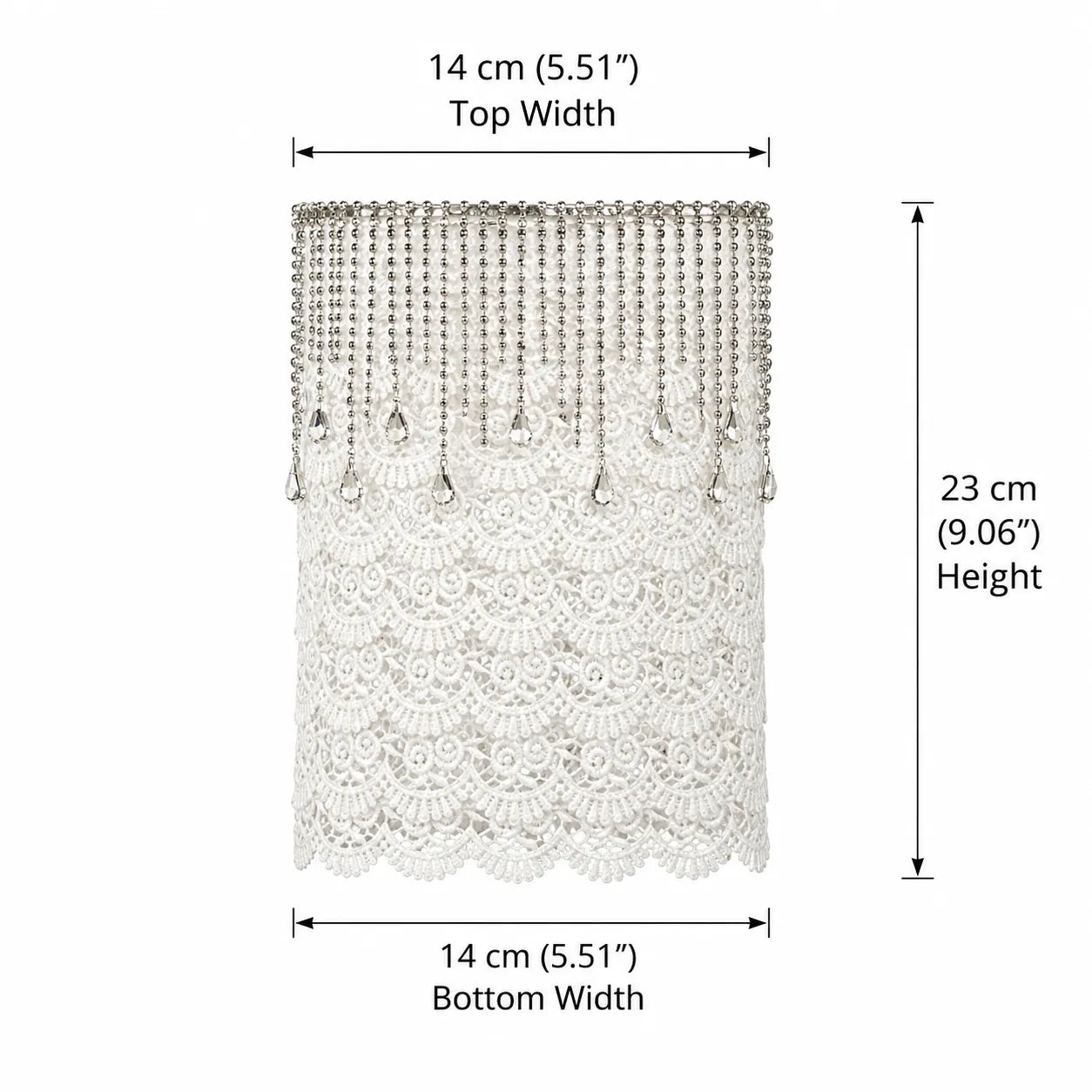 Abat-jour vintage en dentelle blanche | Abat-jour romantique à faire soi-même pour lampe de chevet - E10 / E14 / E26 / E27