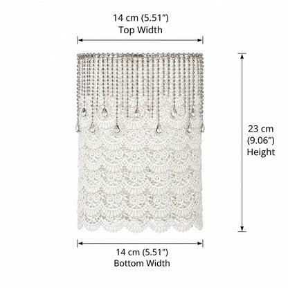 Abat-jour vintage en dentelle blanche | Abat-jour romantique à faire soi-même pour lampe de chevet - E10 / E14 / E26 / E27