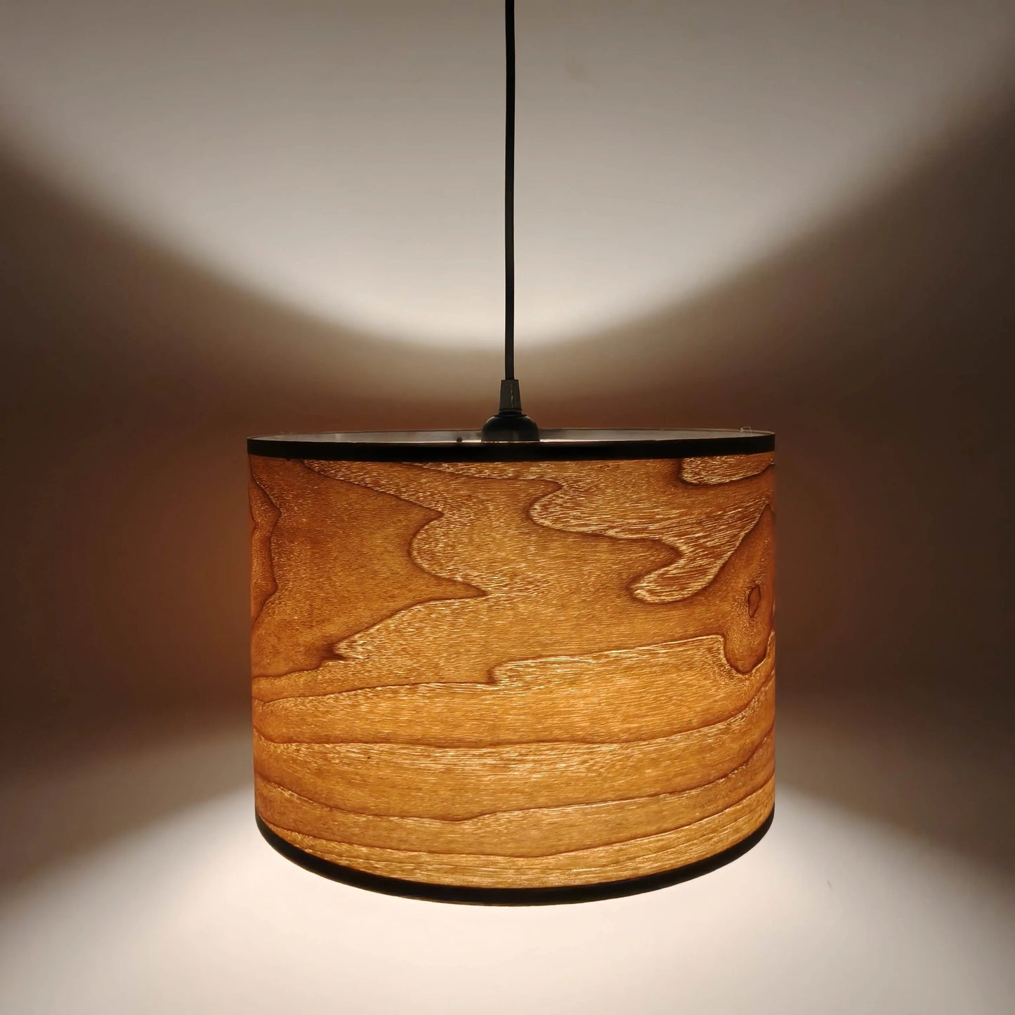 Vintage Drum Pendant Light Shade | Wooden Walnut Lampshade for Floor Lamps & Bedrooms - E27/E26