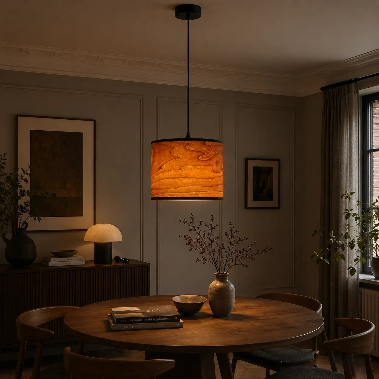 Vintage Drum Pendant Light Shade | Wooden Lampshade Kits for Floor Lamps & Bedrooms