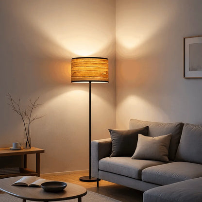Abat-jour suspendu vintage en forme de tambour | Kits d'abat-jour en bois pour lampadaires et chambres à coucher