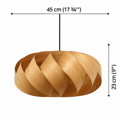 Abat-jour suspendu en bois Nordic Swirl pour salon | Kits d'abat-jour DIY