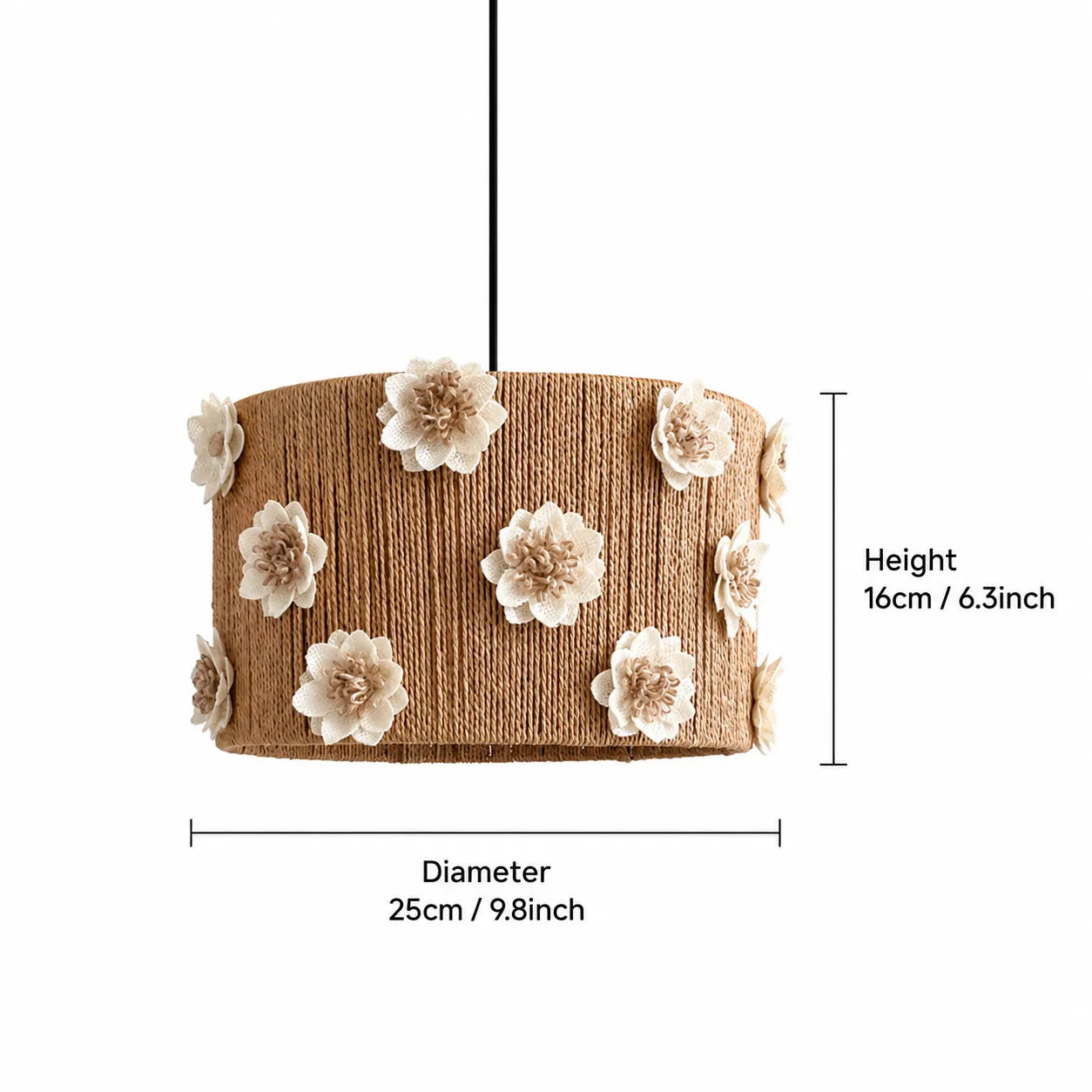 DIY Boho Webart Pendelleuchtenschirm-Set mit floralen Akzenten