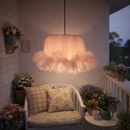 Coquette Ballerina Tulle Pendant Light Shade | Pink DIY Farbic Lampshade Kit