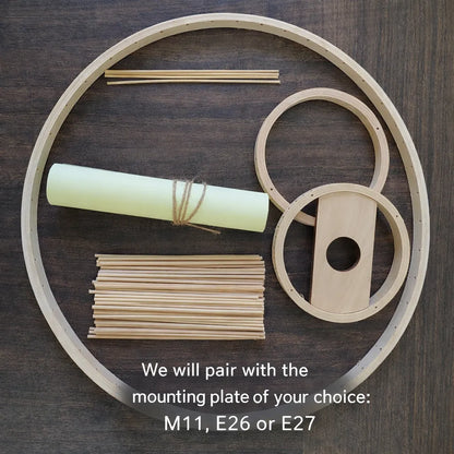 Kit DIY d'abat-jour suspendu Japandi en bambou | Design minimaliste – M11/E10/E26/E27