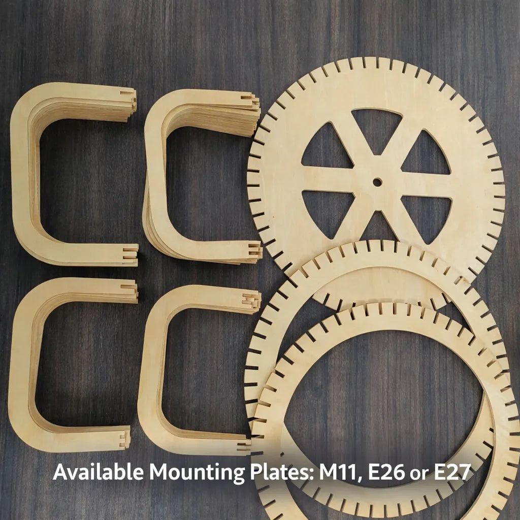 Kit de Suspension Scandinave en Bois à Lattes à Fabriquer Soi-même | Minimaliste – E26/E27/E10/M11