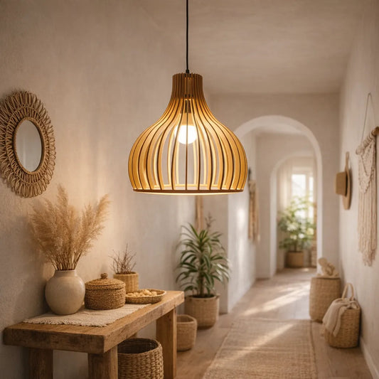 Scandinavia Sculptural Birdcage Wood Pendant Light Shade – M11