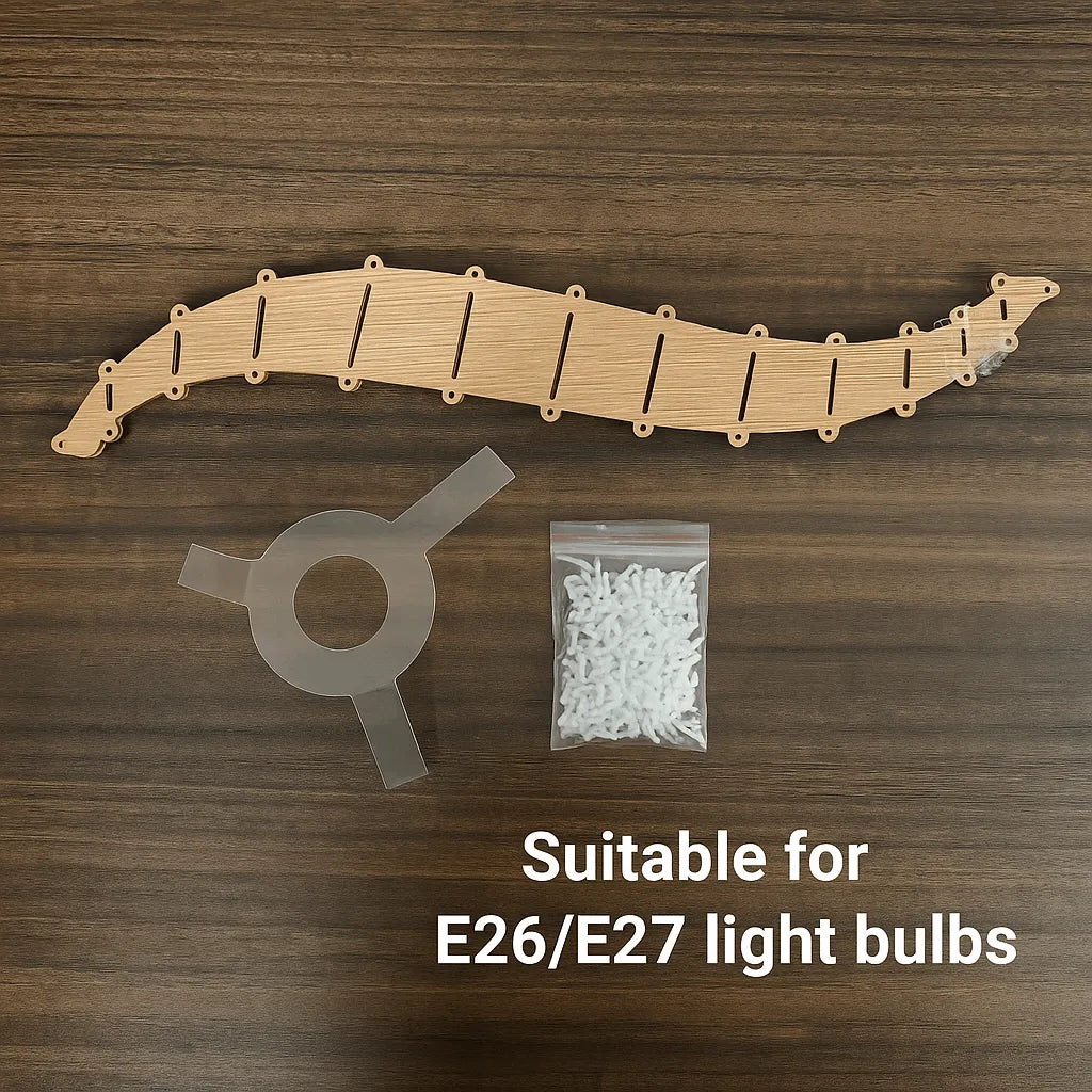 Nordic Lantern Pendant Light Shade | Round Natural Wood Hanging Lamp – E27/E26