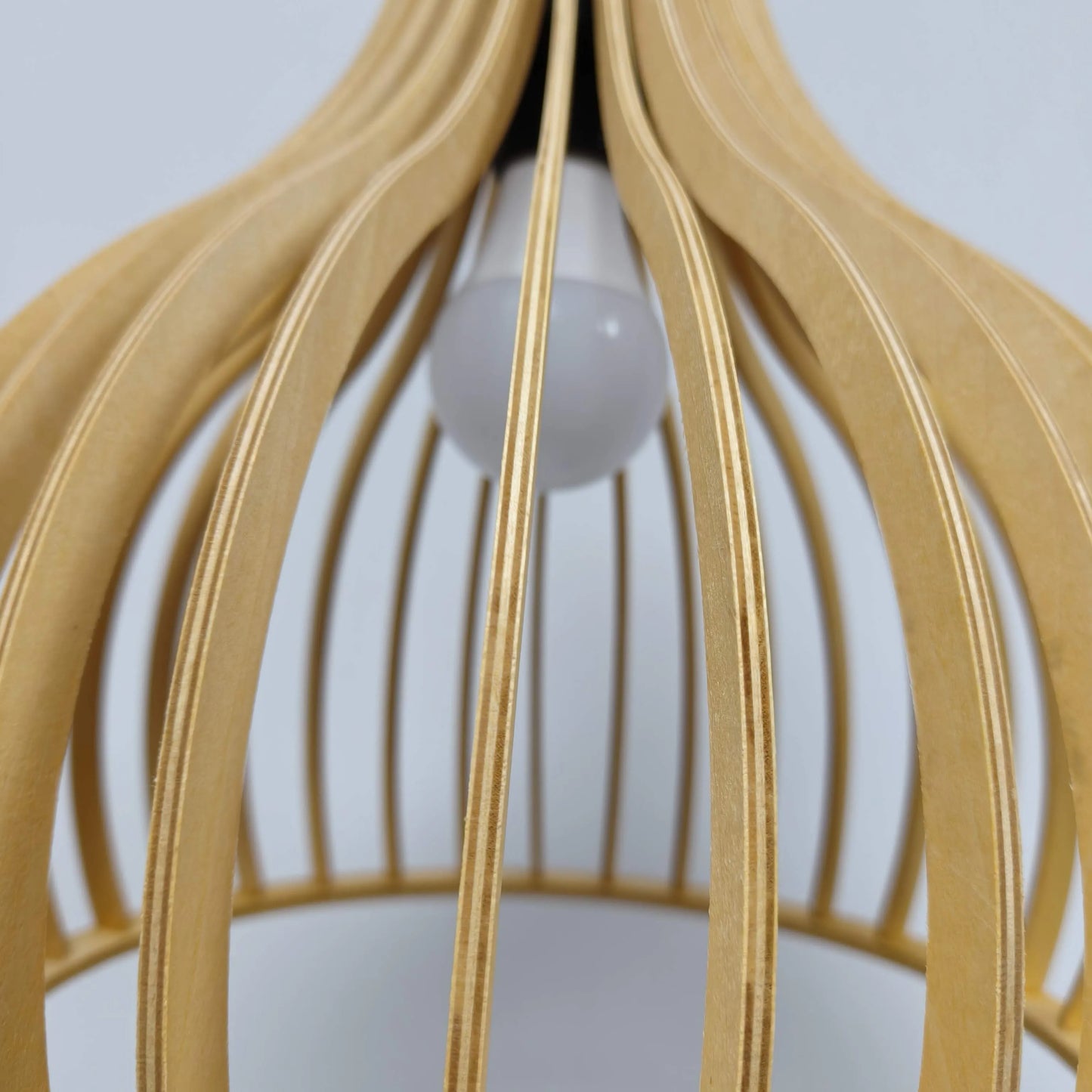 Scandinavia Sculptural Birdcage Wood Pendant Light Shade – M11