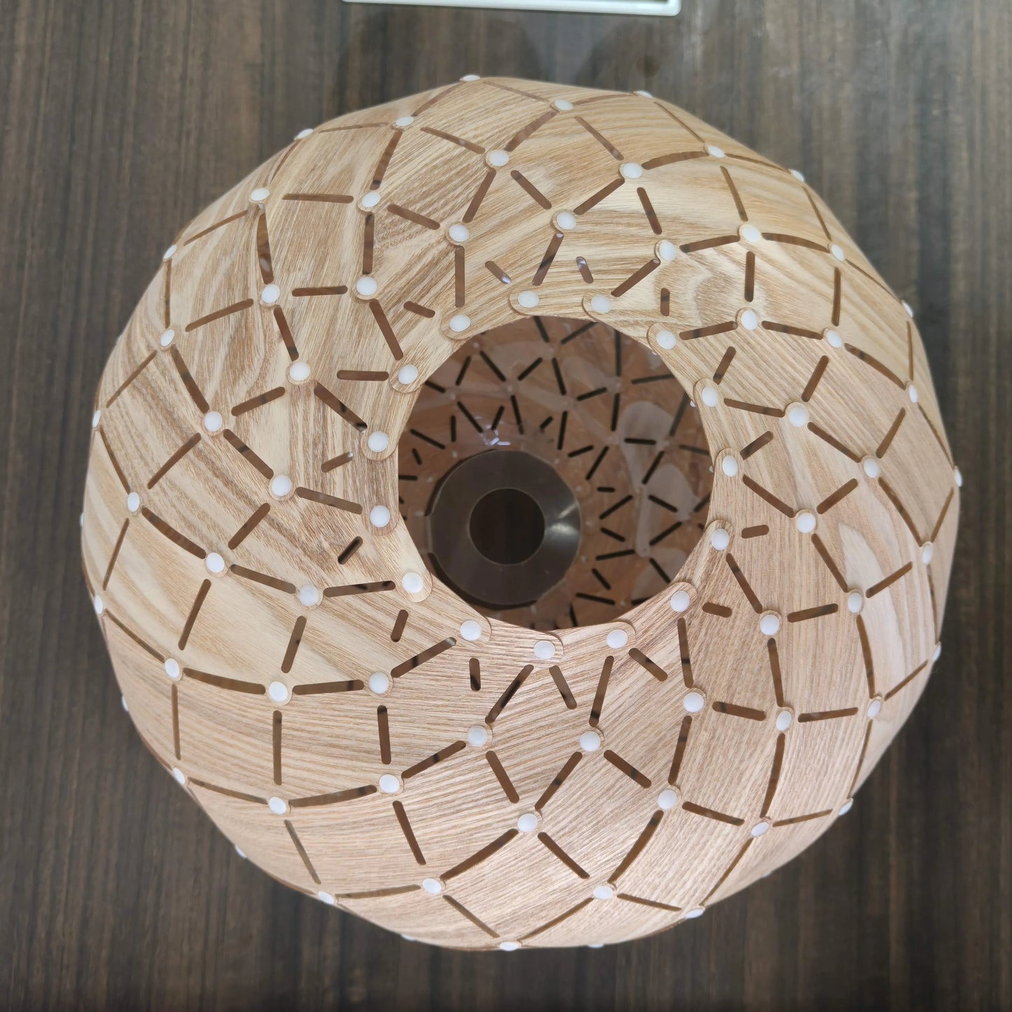 Nordic Lantern Pendant Light Shade | Round Natural Wood Hanging Lamp – E27/E26