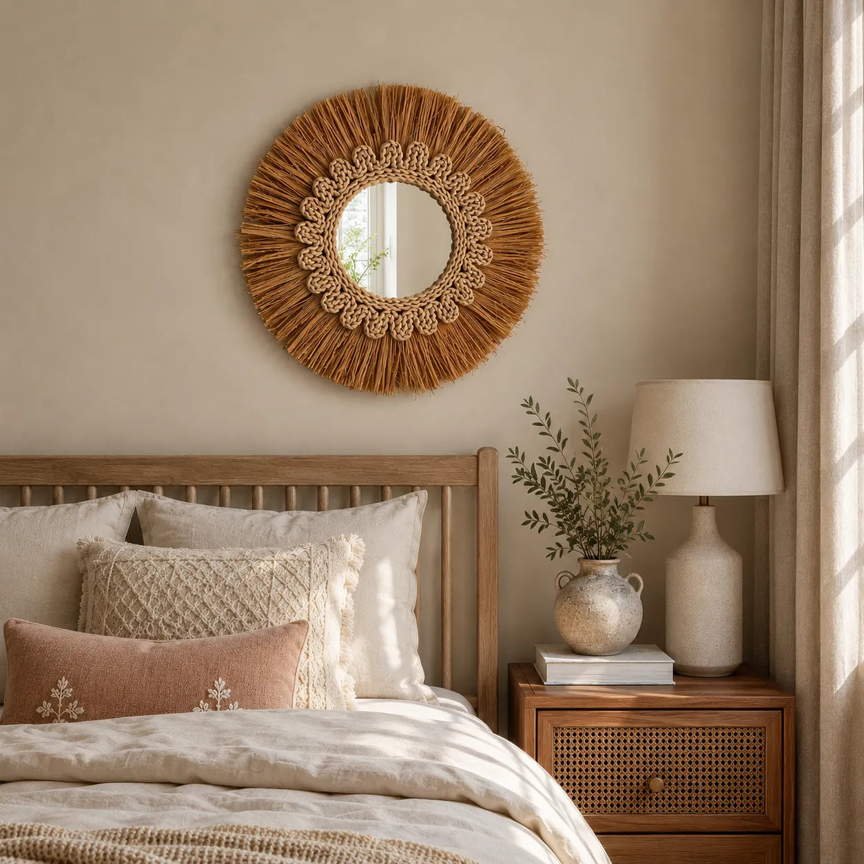 Large Rustic Wall Decor for Living Room | Farmhouse Mirror Wall Art