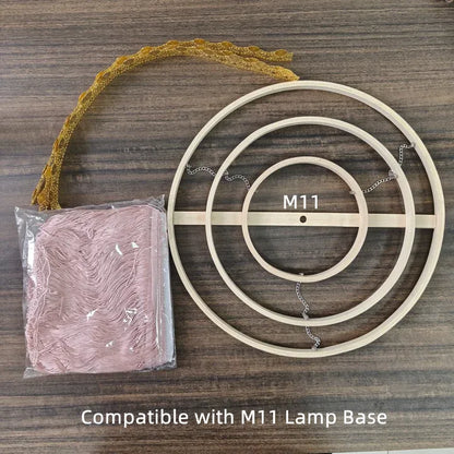 Abat-jour suspendu à franges rose et vert | Kit DIY pour suspension lumineuse style bohème