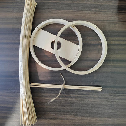 Kit DIY Abat-jour suspendu globe nordique en bambou | Design cage – E27/E26/E10/M11