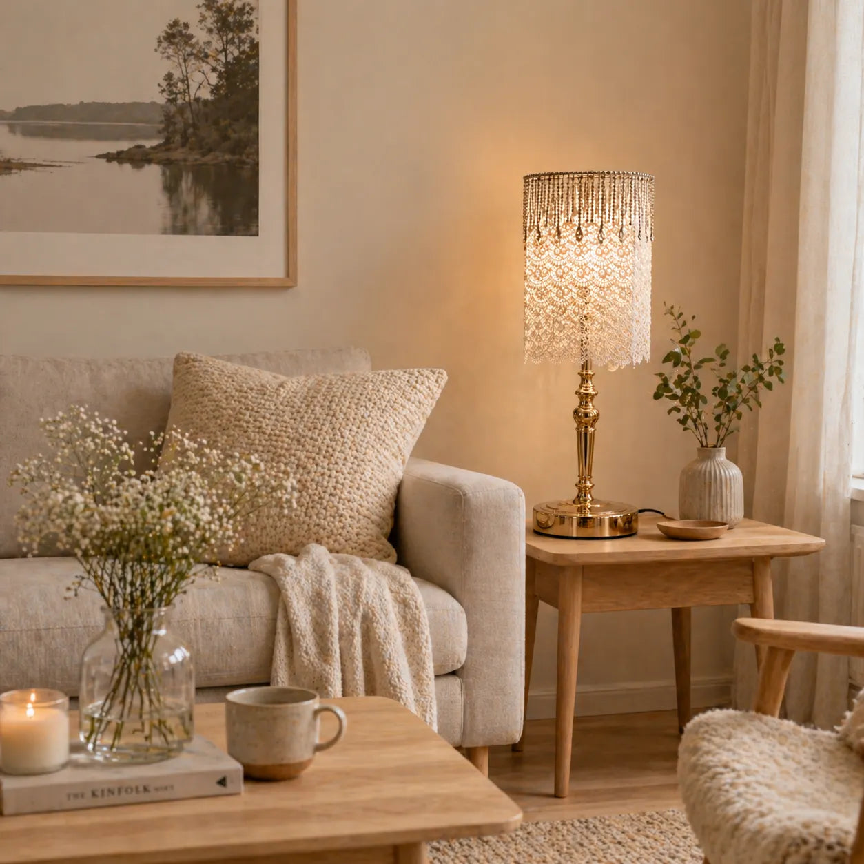 Abat-jour vintage en dentelle blanche | Abat-jour romantique à faire soi-même pour lampe de chevet - E10 / E14 / E26 / E27