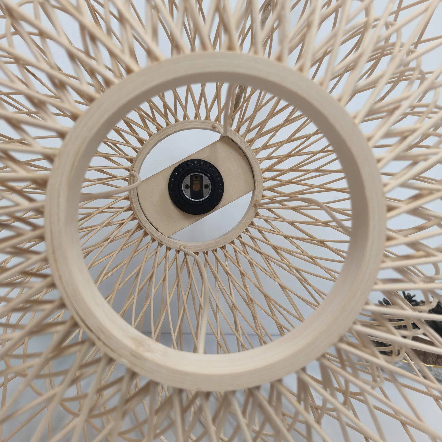 Natural Woven Cage Bamboo Pendant Light Shade | Boho Hanging Lamp – E26/E27/M11
